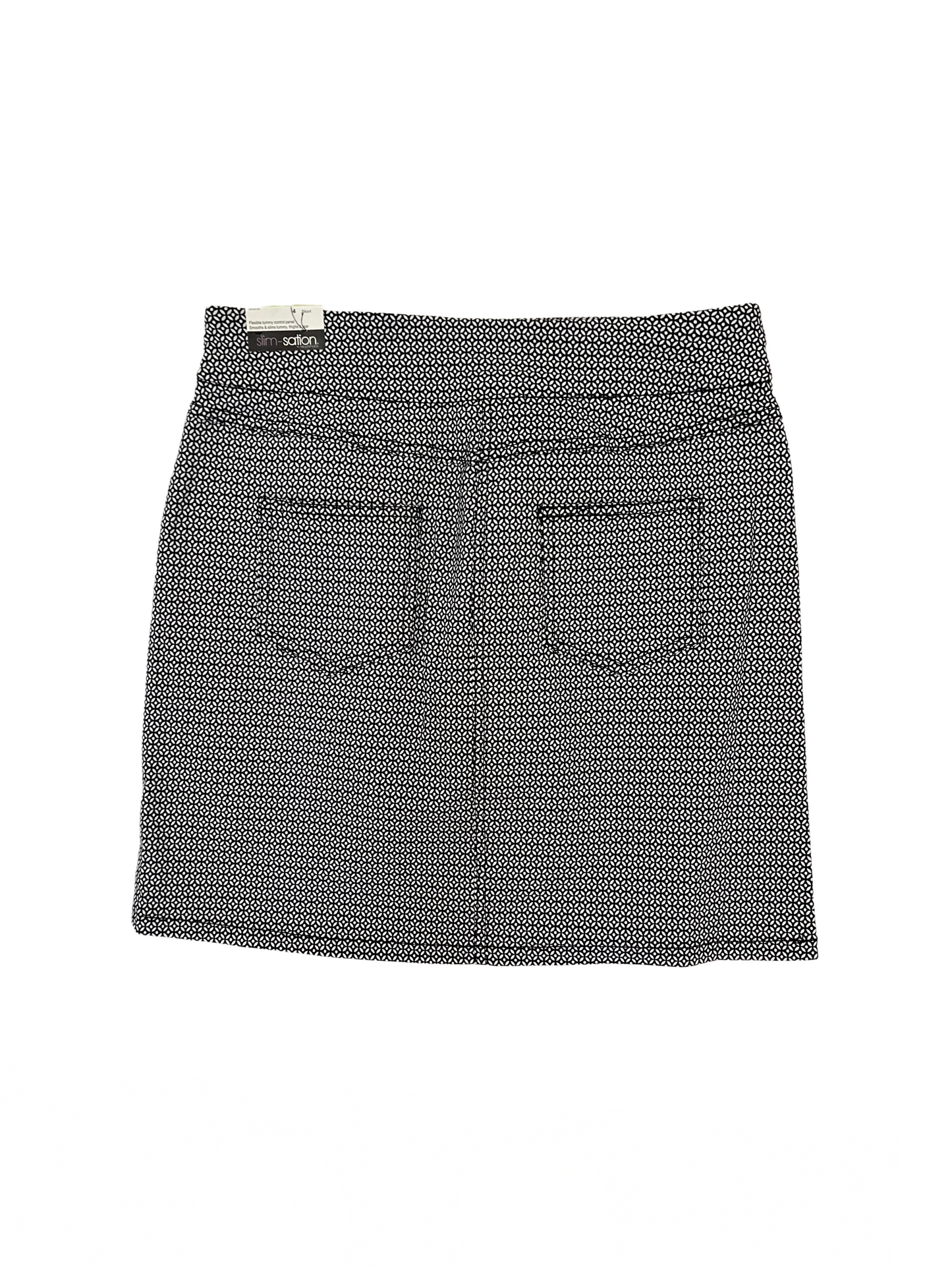 Pull-On Skort Black/White Print