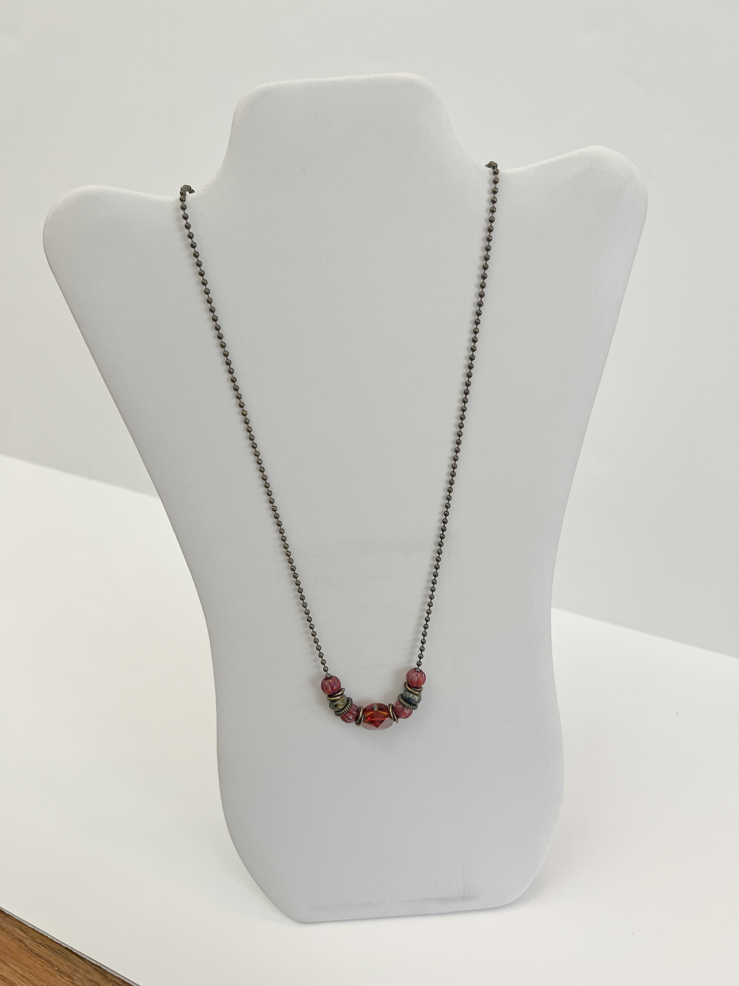 beaded chain Swarovski crystal necklace