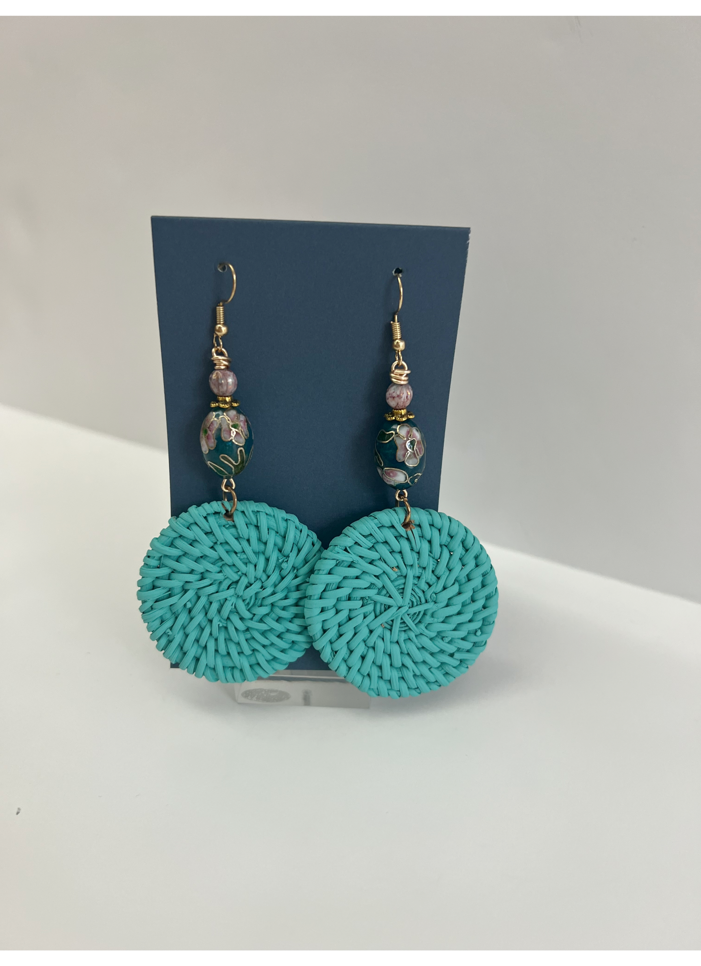 Teacup Turquoise Weave Earring