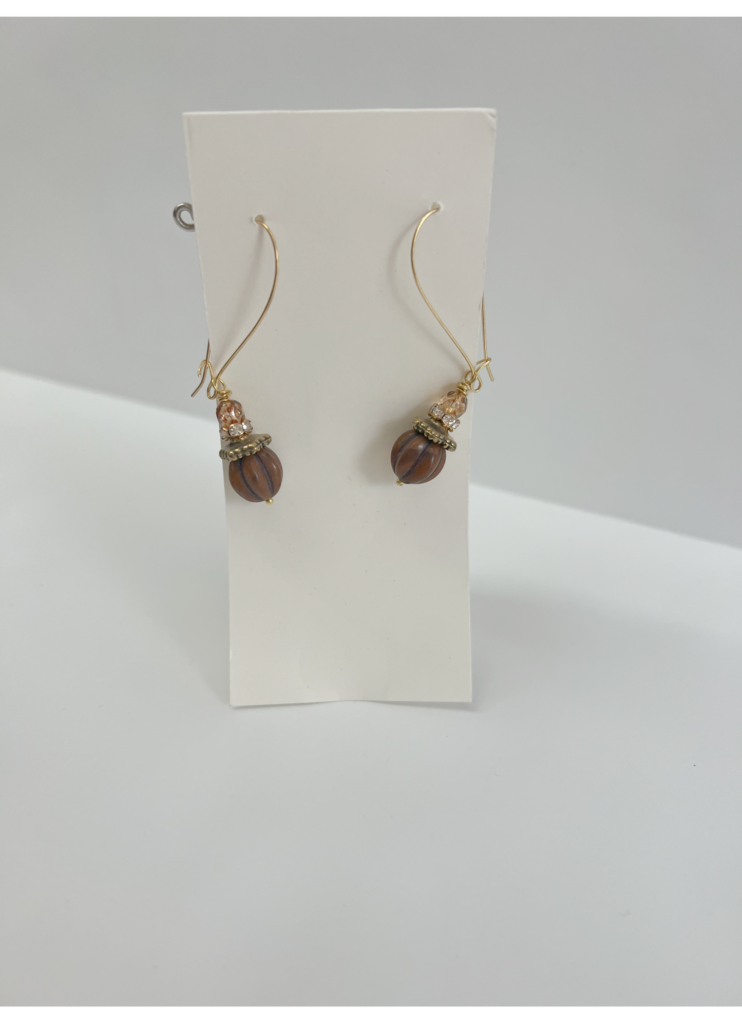 Gold Bead Drop Earring