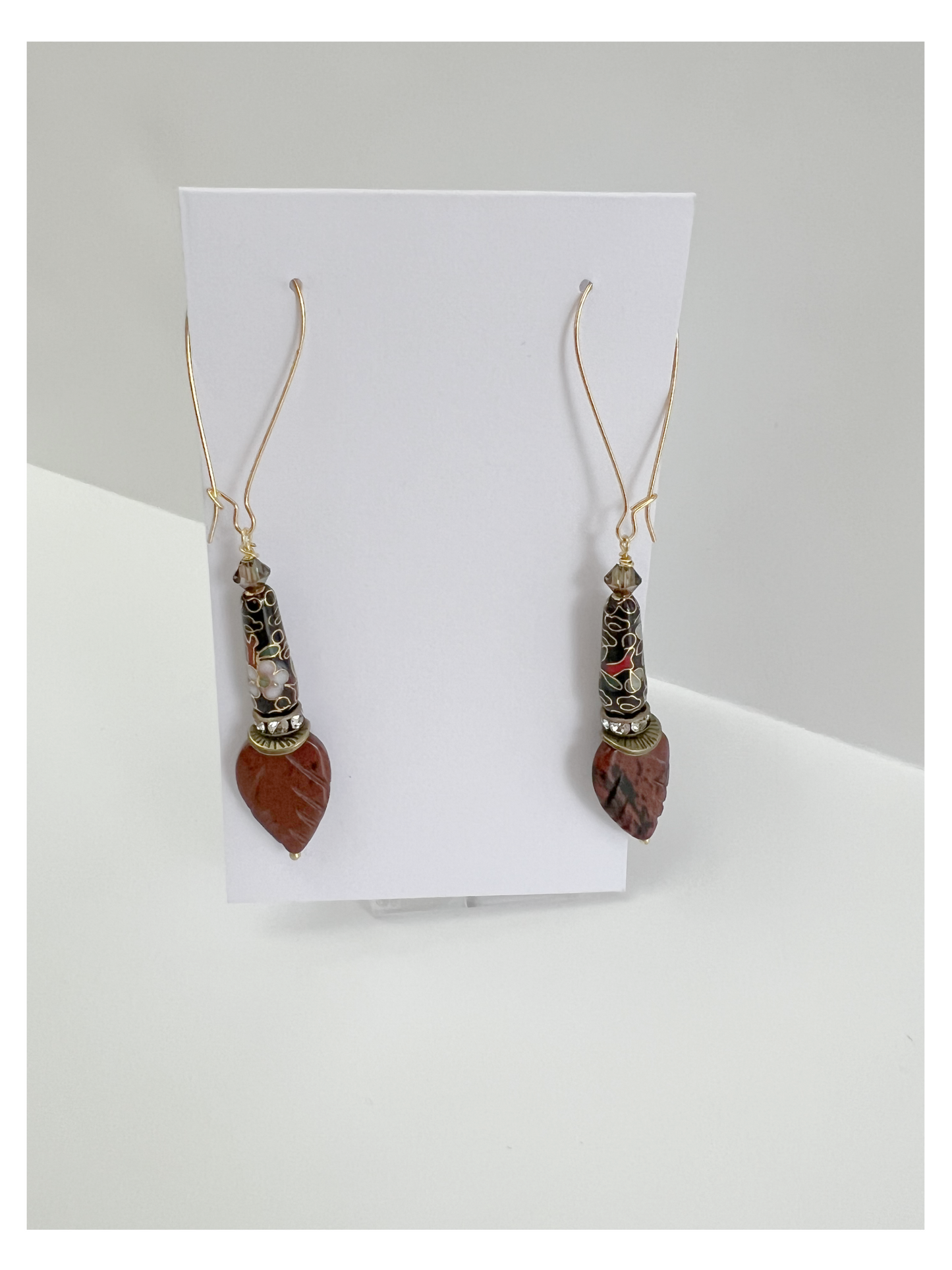 Brown Leaf stone Earring