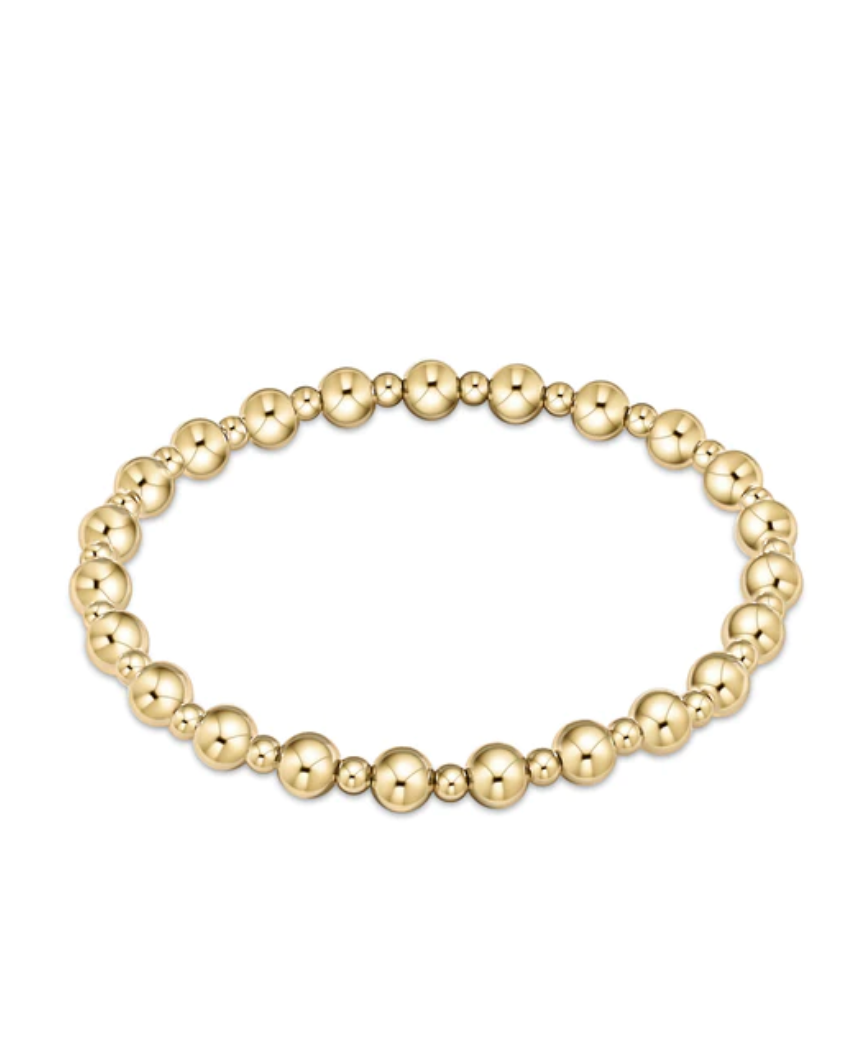 Classic Grateful Pattern 5mm Bead Bracelet-Gold