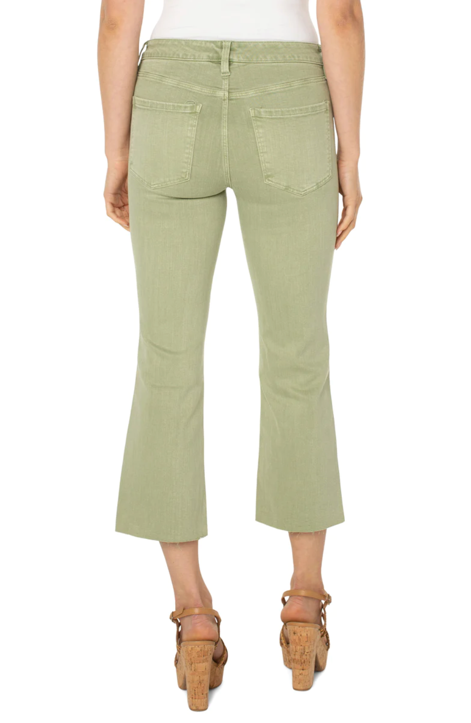 Hannah Crop Flare Jeans Spanish Moss
