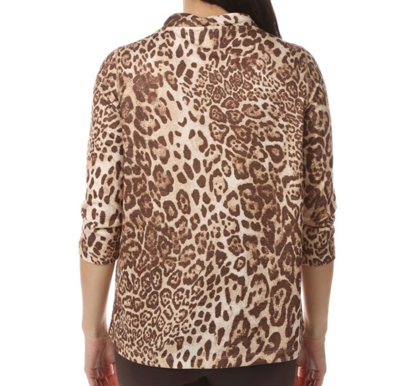 3/4 Slv Cowl Collar Multi