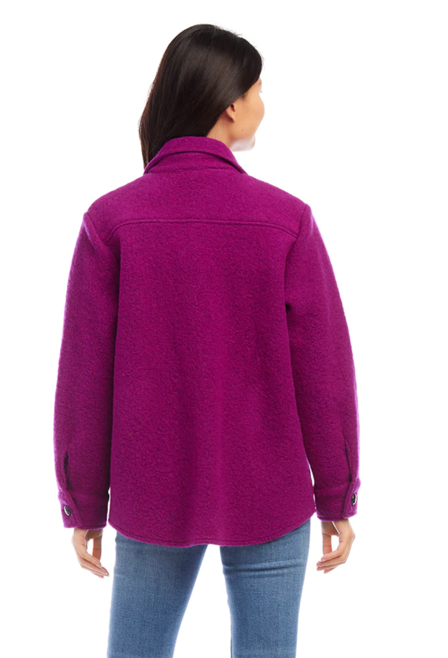 Brushed Shirt Jacket Magenta