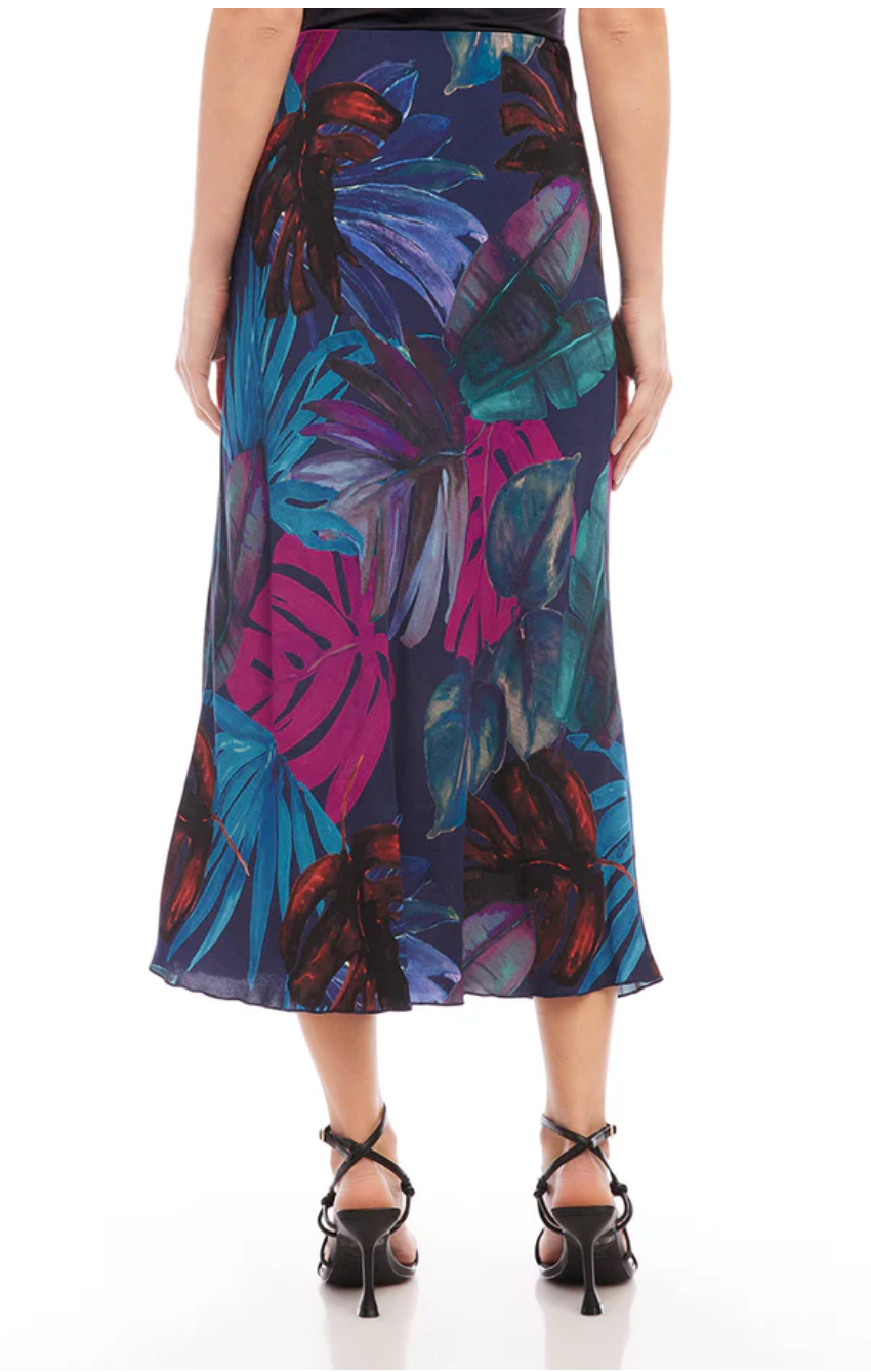 Bias Midi Skirt Print