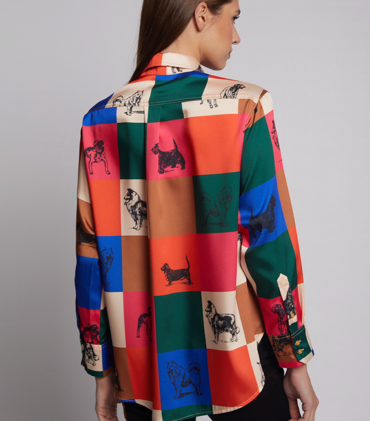 Donia Blouse Dog Print Twill