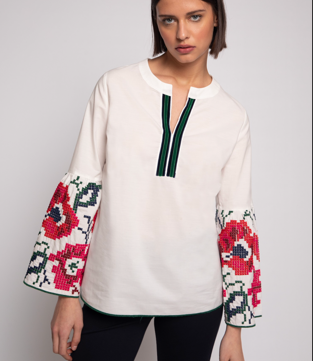 Tilda Blouse Embroidered Poplin