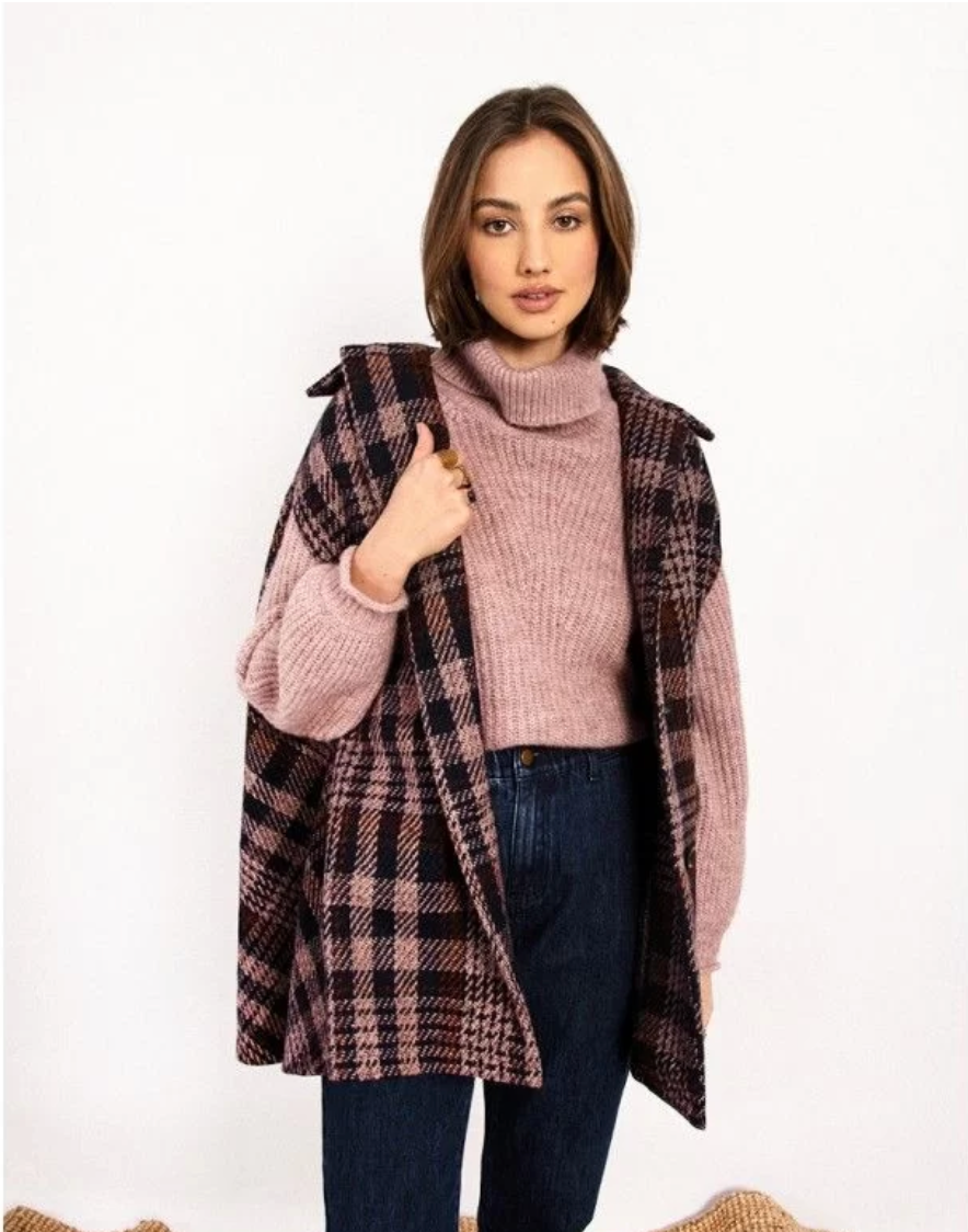 Ladies Woven Cape Navy Blue