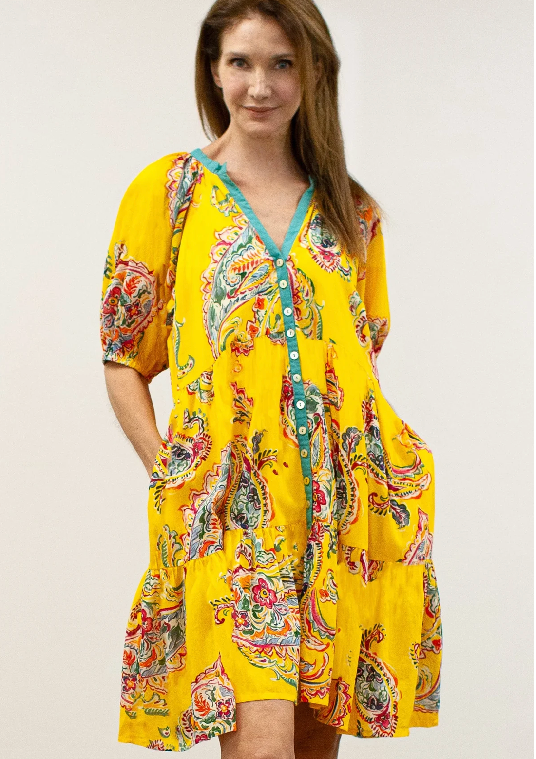 Pilar Dress Yellow Print
