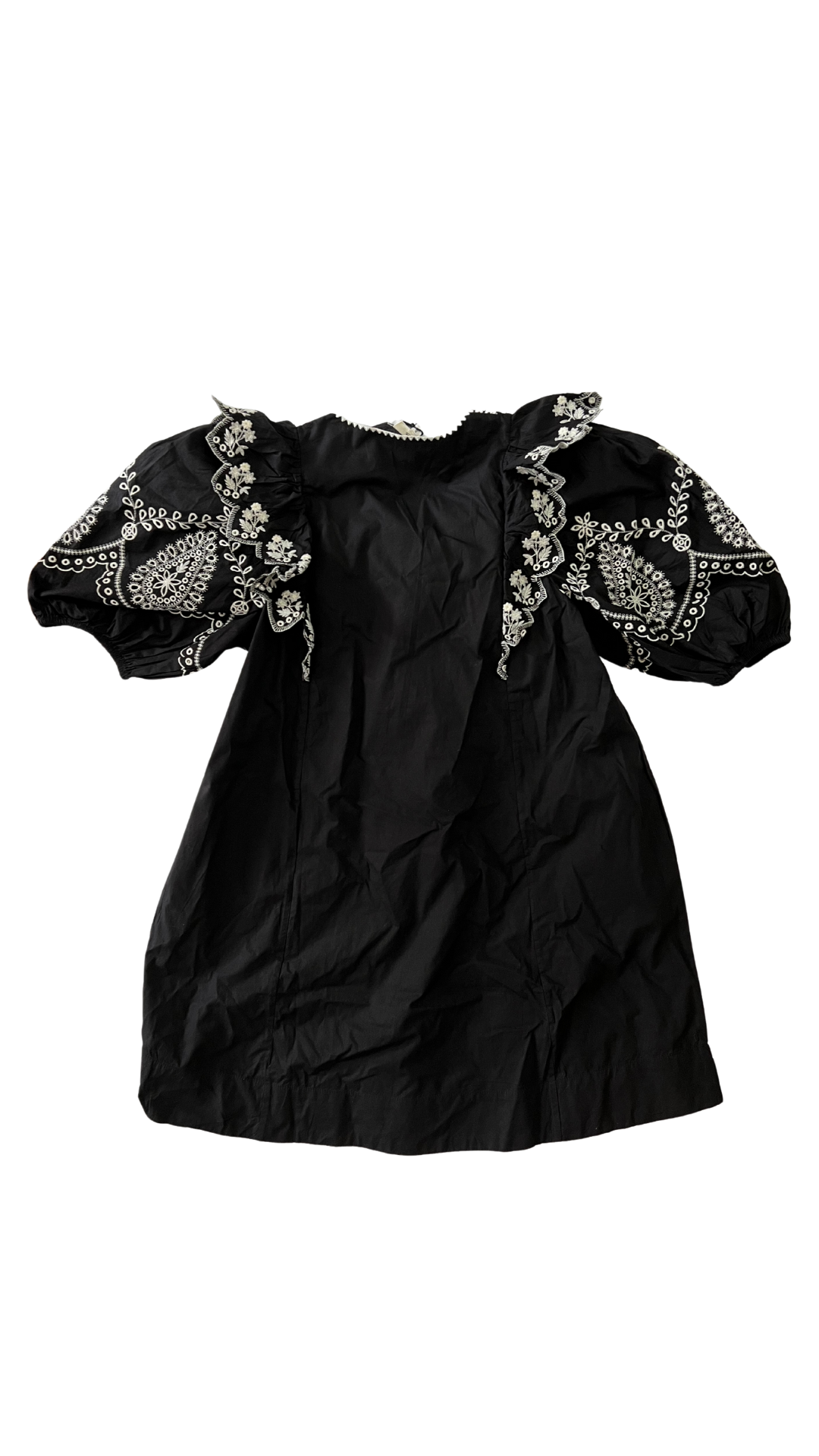 S/S Ruffle Panel Dress Black/Natural