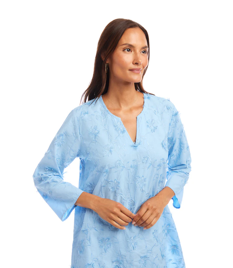 Embroider Tunic Lake Blue