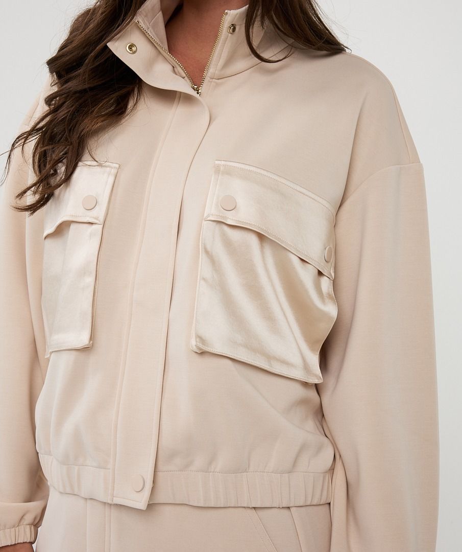 Bomber Modal Cardigan Natural