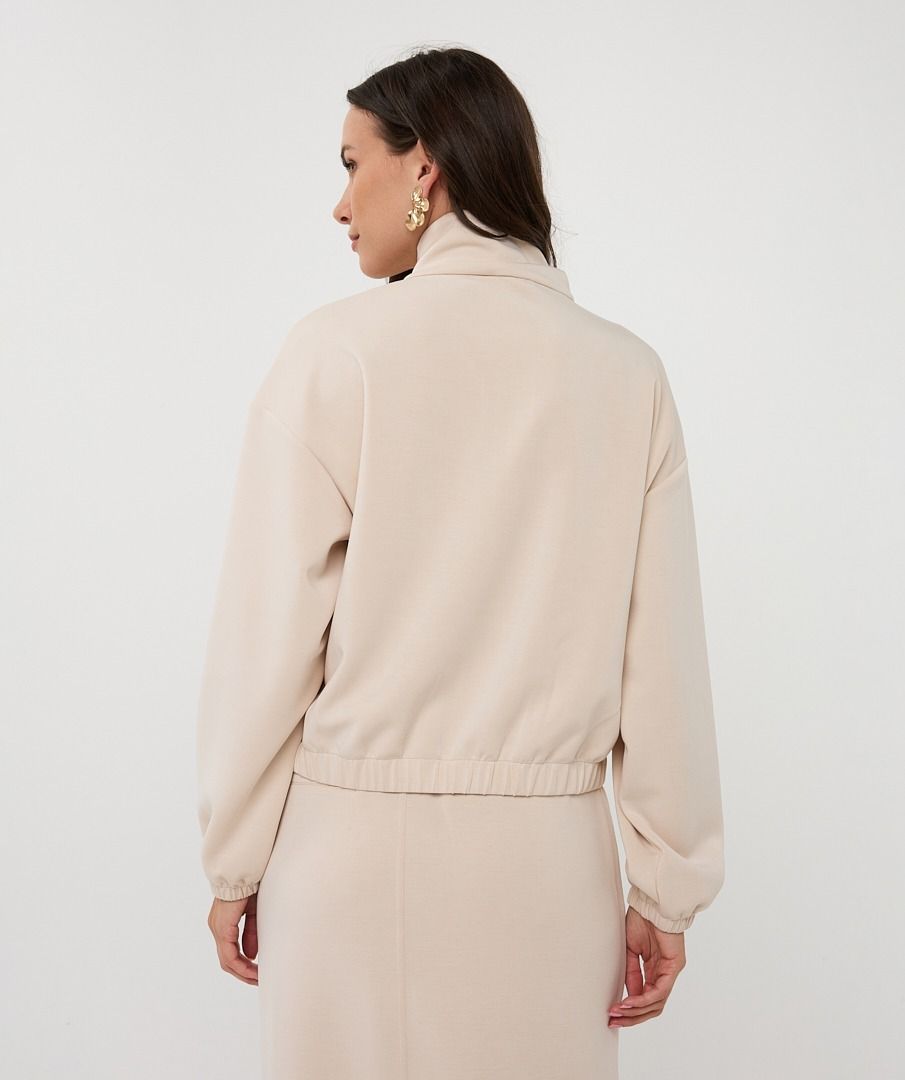 Bomber Modal Cardigan Natural
