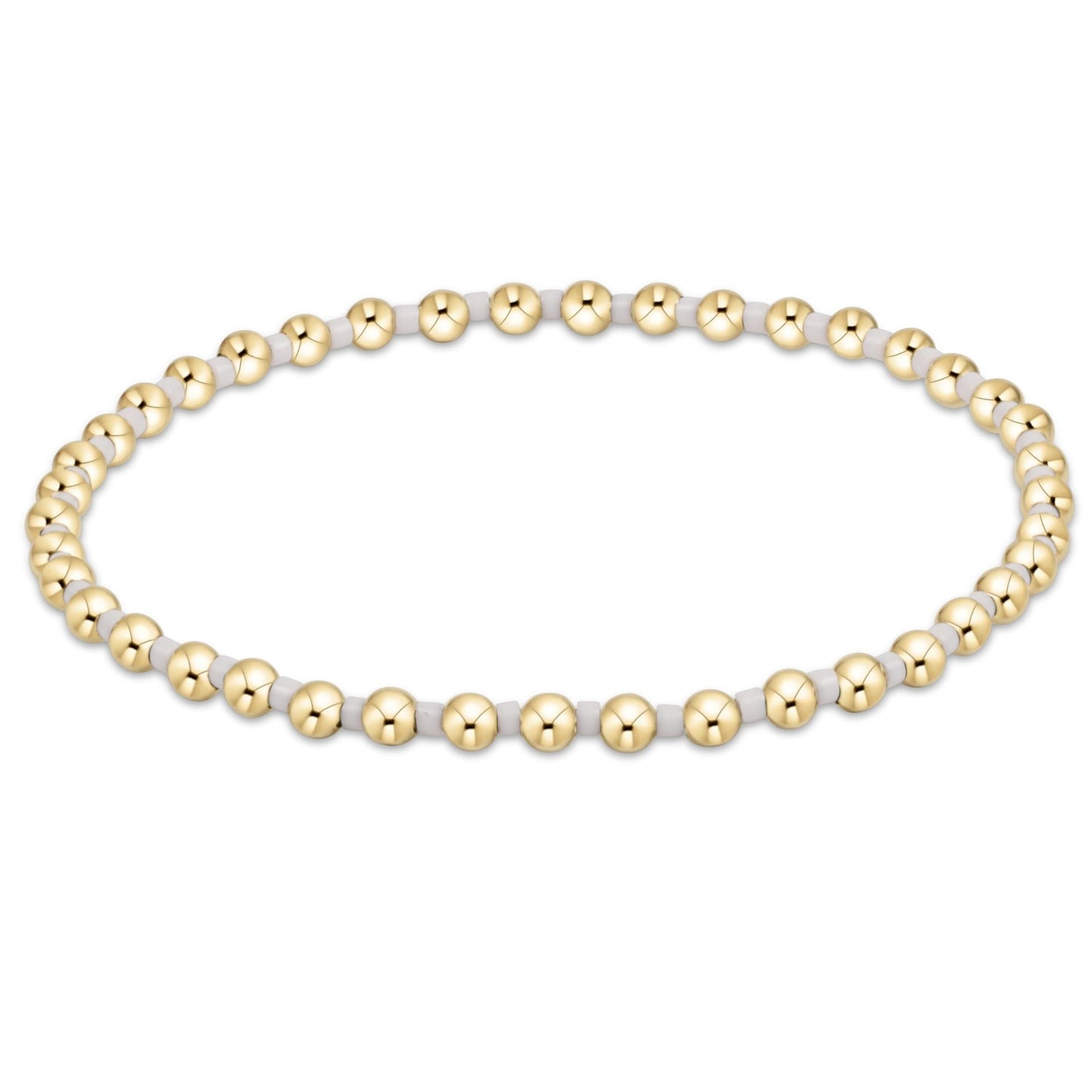 Hope Sincerity Pattern 2MM Bead Bracelet-White