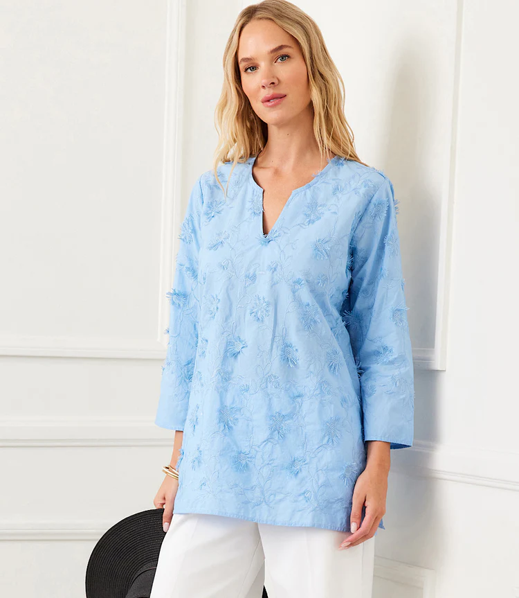 Embroider Tunic Lake Blue