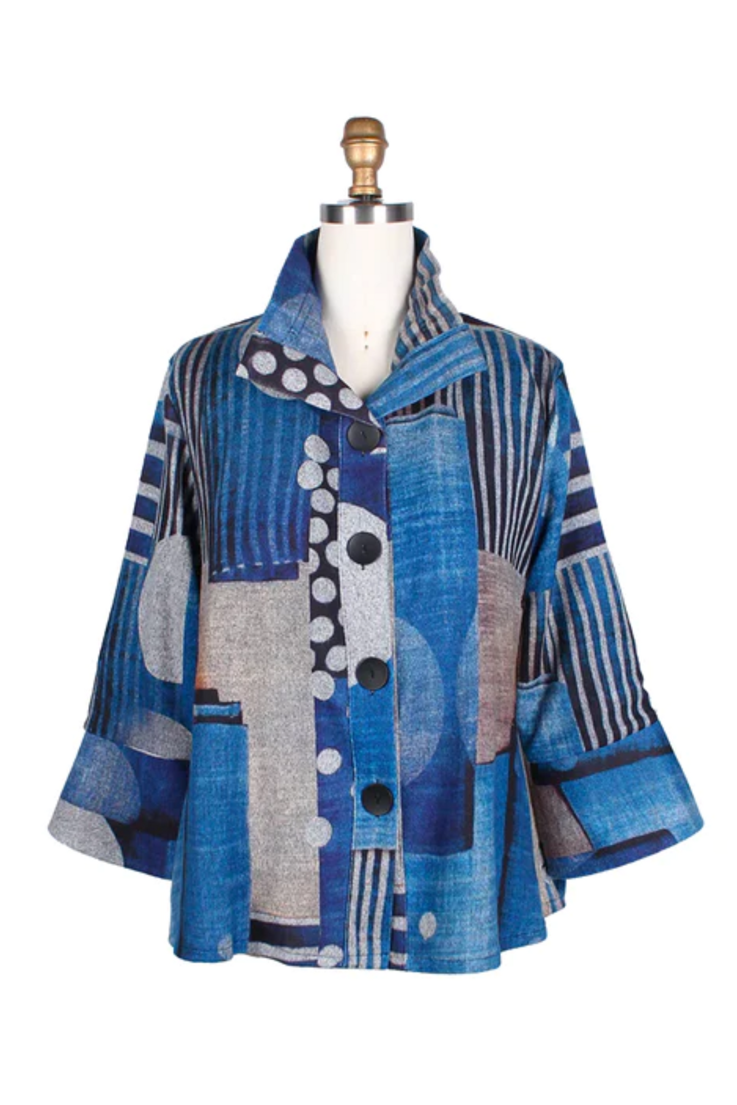 Circle & Stripe Jacket Blue/Beige