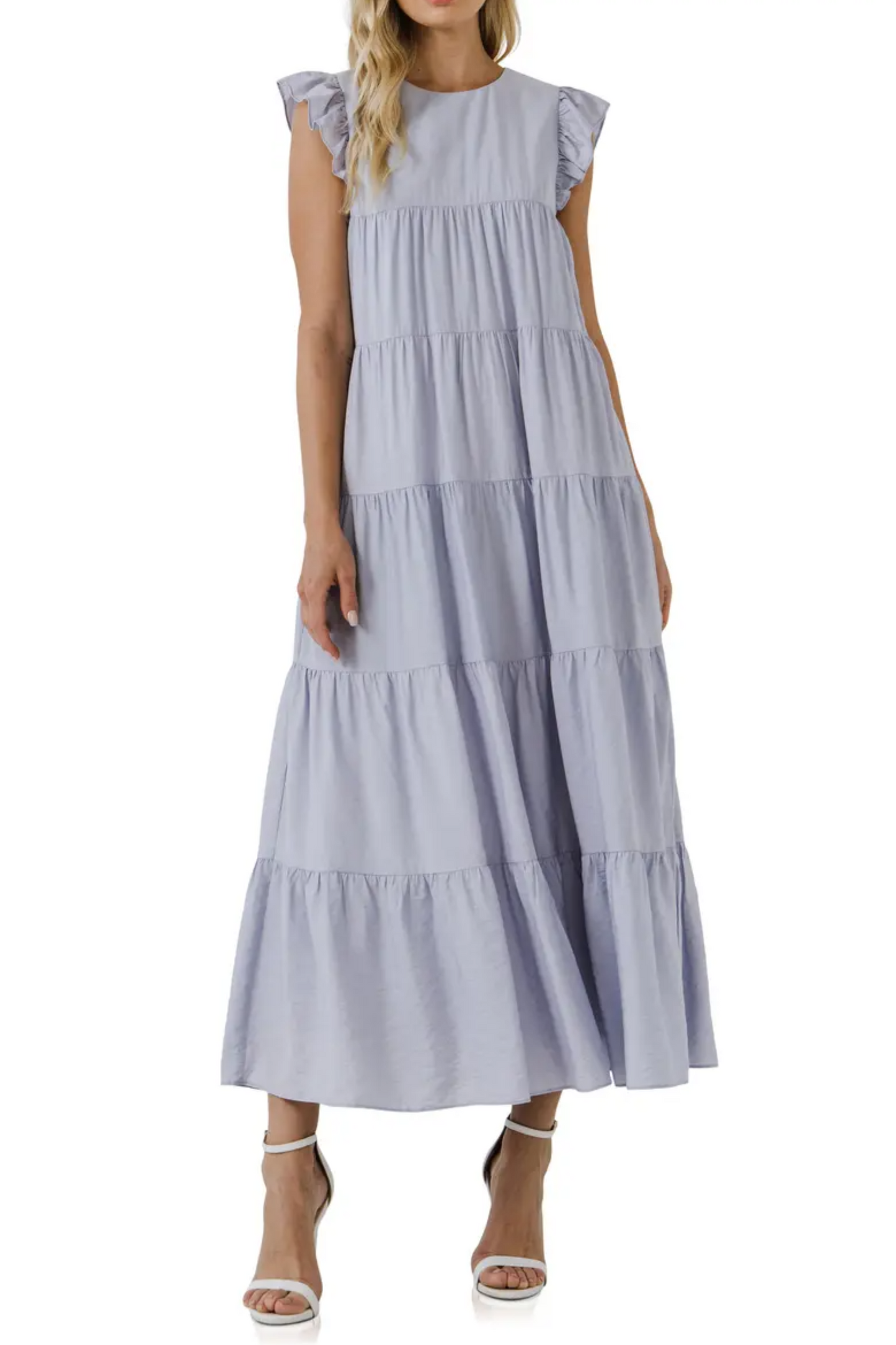 Tiered Maxi Dress Powder Blue