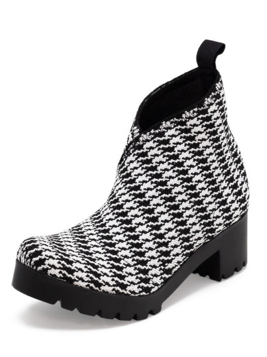 Upper Monterey Boot Black/White Houdstooth