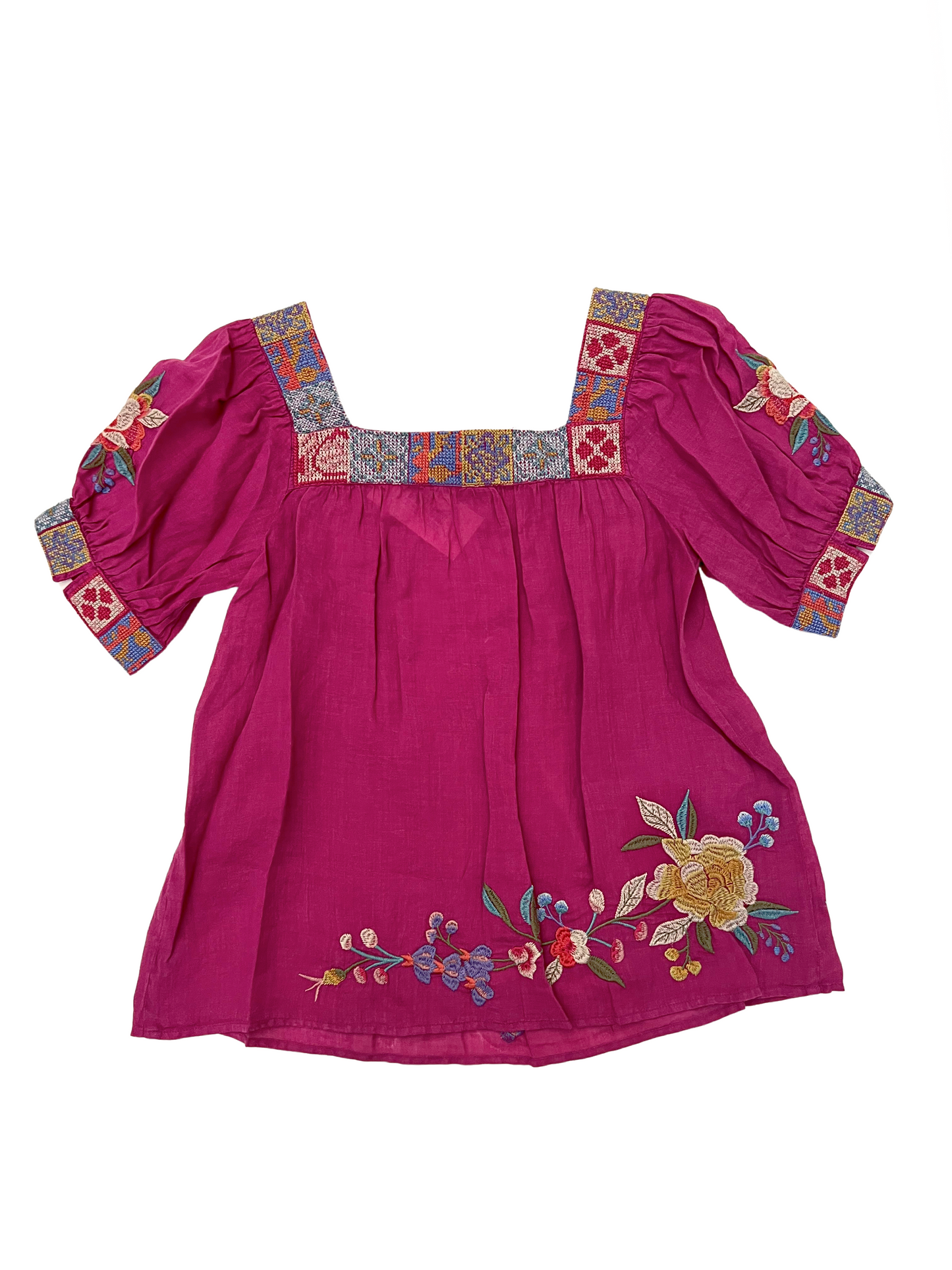 Petunia Square Neck Park Blouse Festival Fuschia