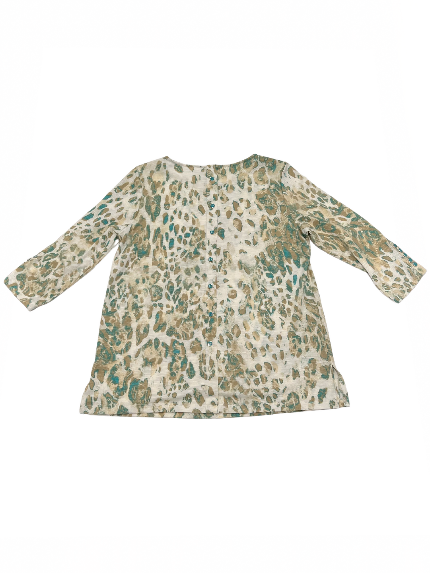 3/4 Slv Wide Neck Blouse SknMlt