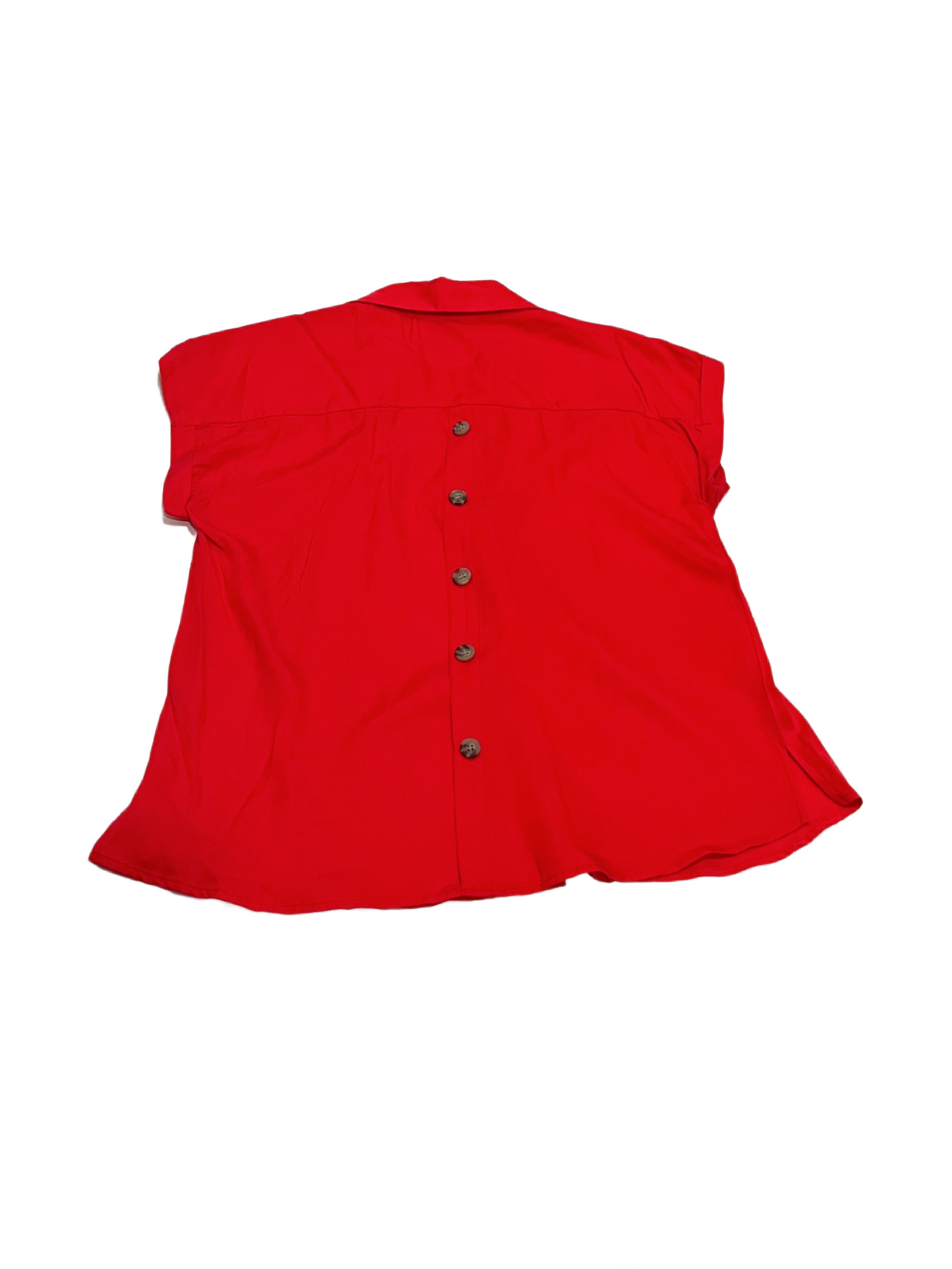 Rolled S/S Dolman Tuck Top Red