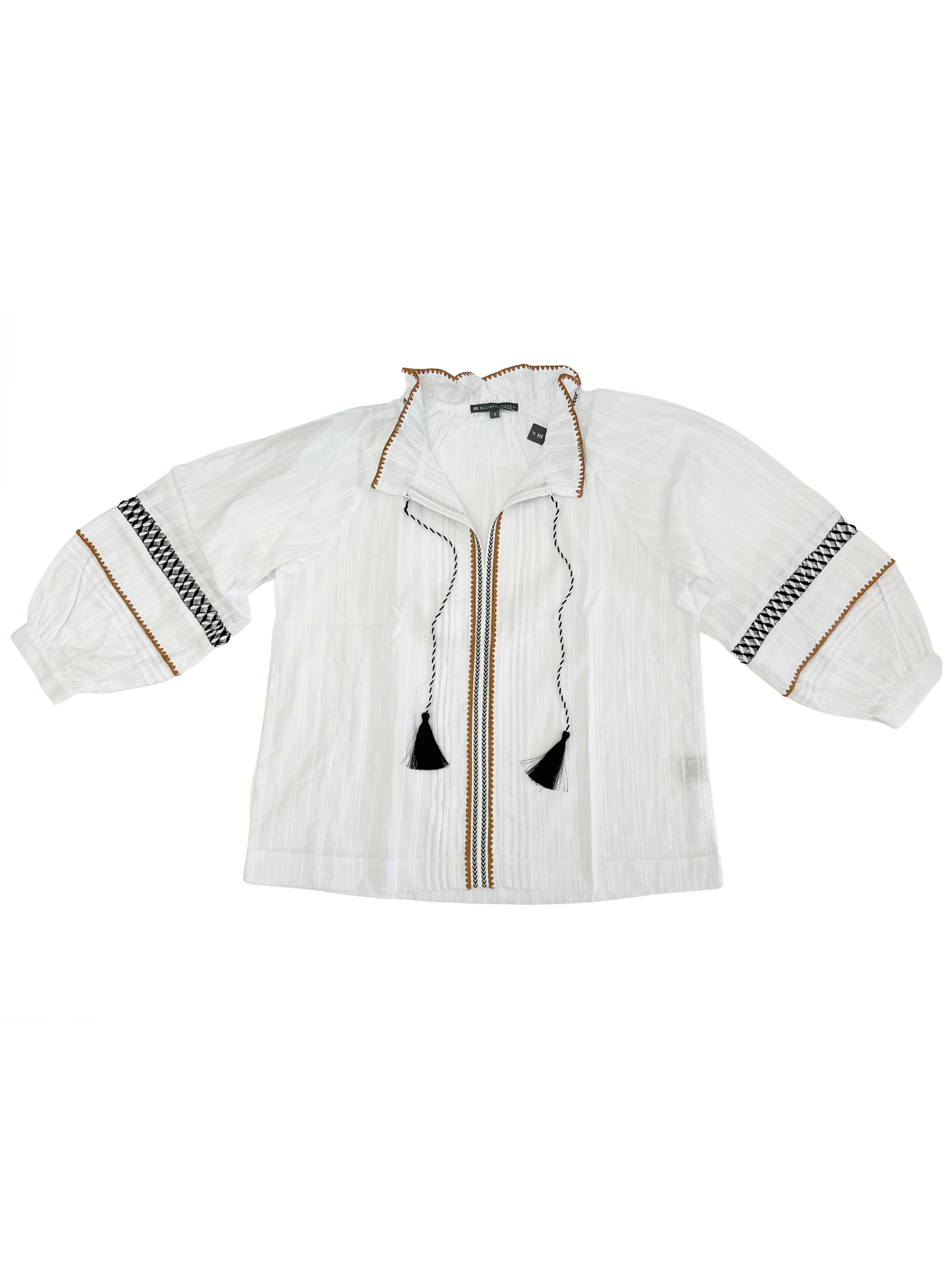 Top with Embroidery White