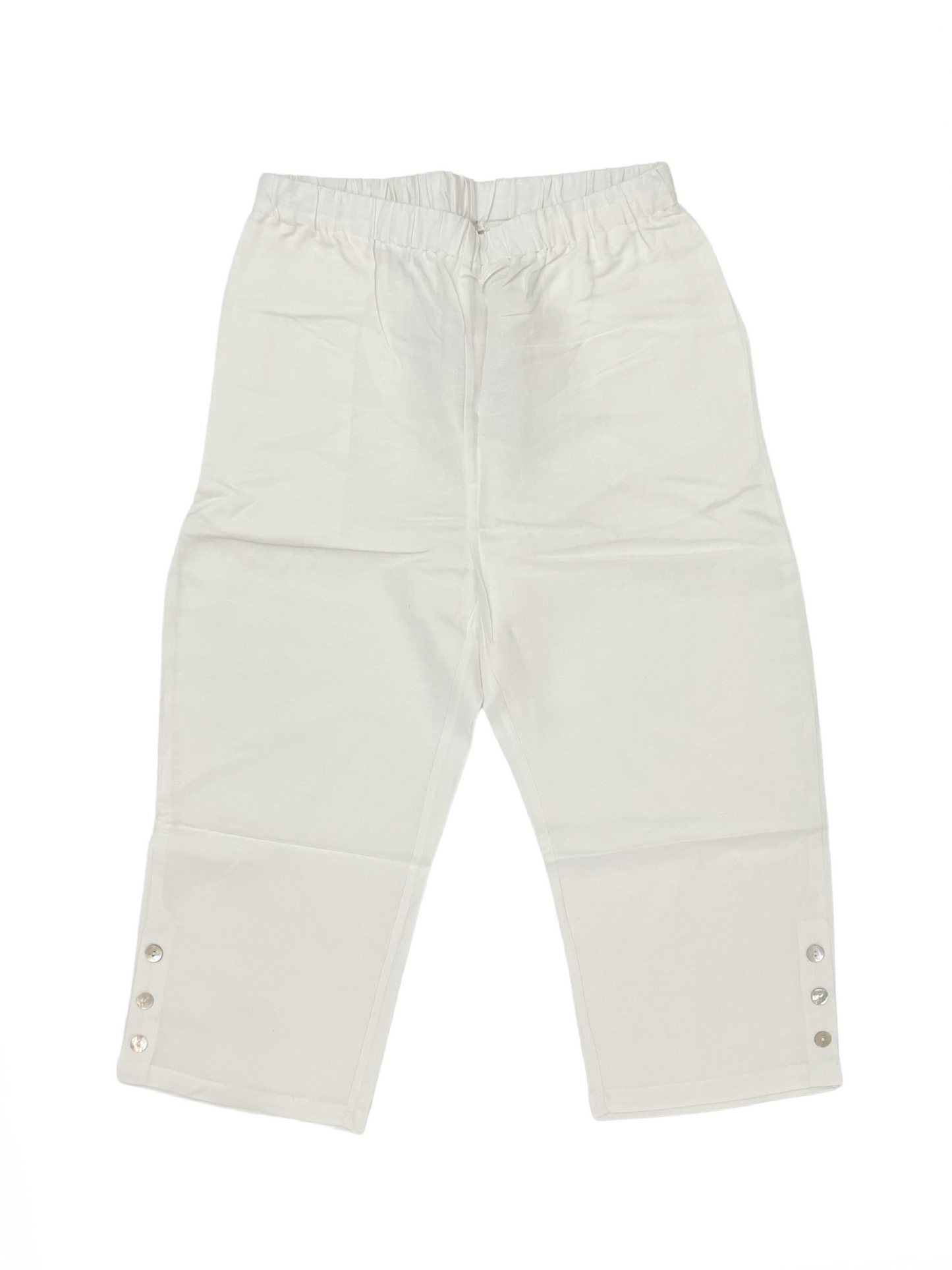 Side Button Capri White