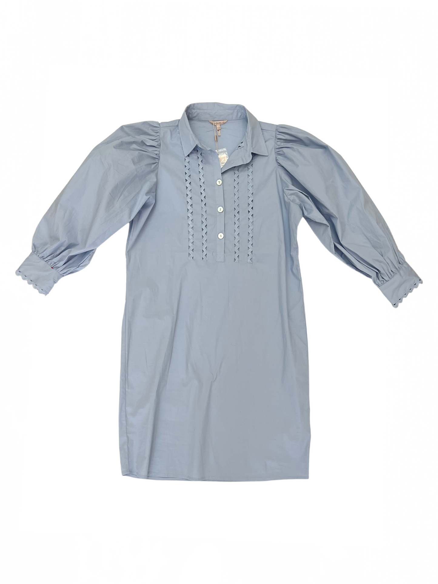 Poplin Wide Sleeve Dress Light Blue