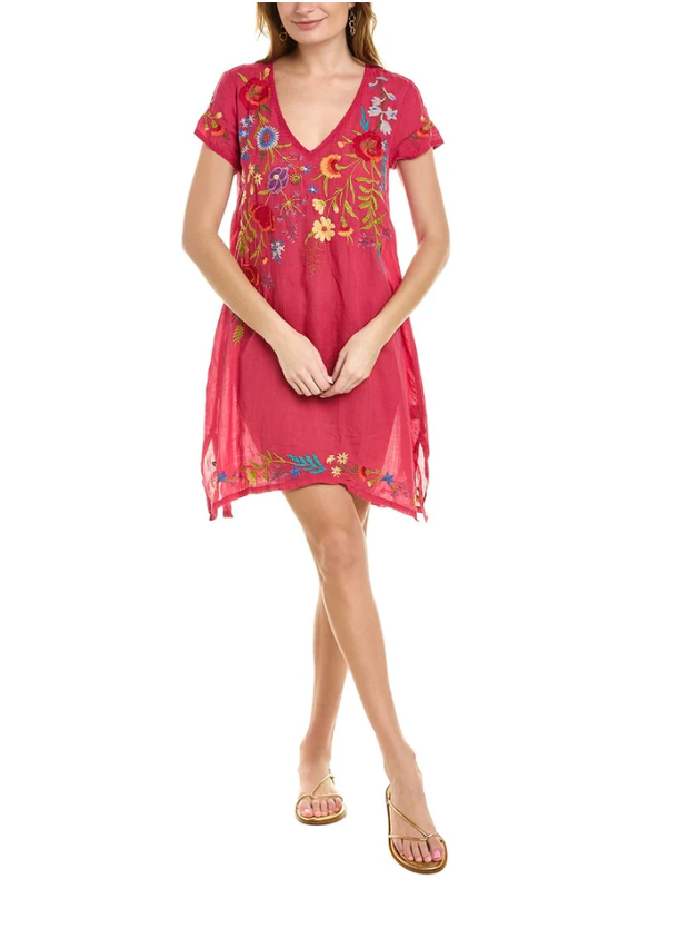 Provence Drape Tunic Dress Cherries Jubilee