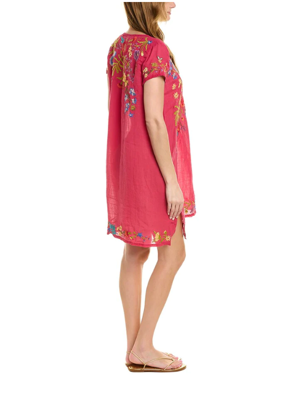 Provence Drape Tunic Dress Cherries Jubilee