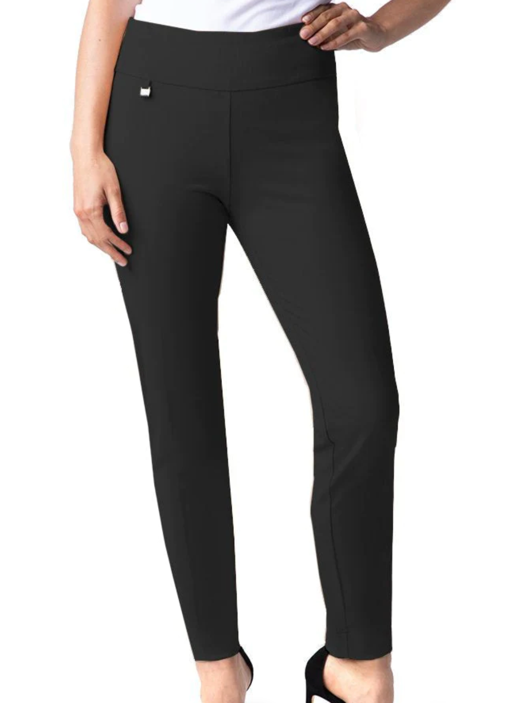 Wide Band Waist P/O Ankle Pant Black