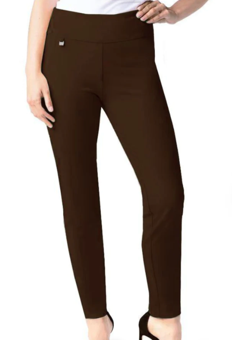 Wide Band Waist P/O Ankle Pant Chocolate