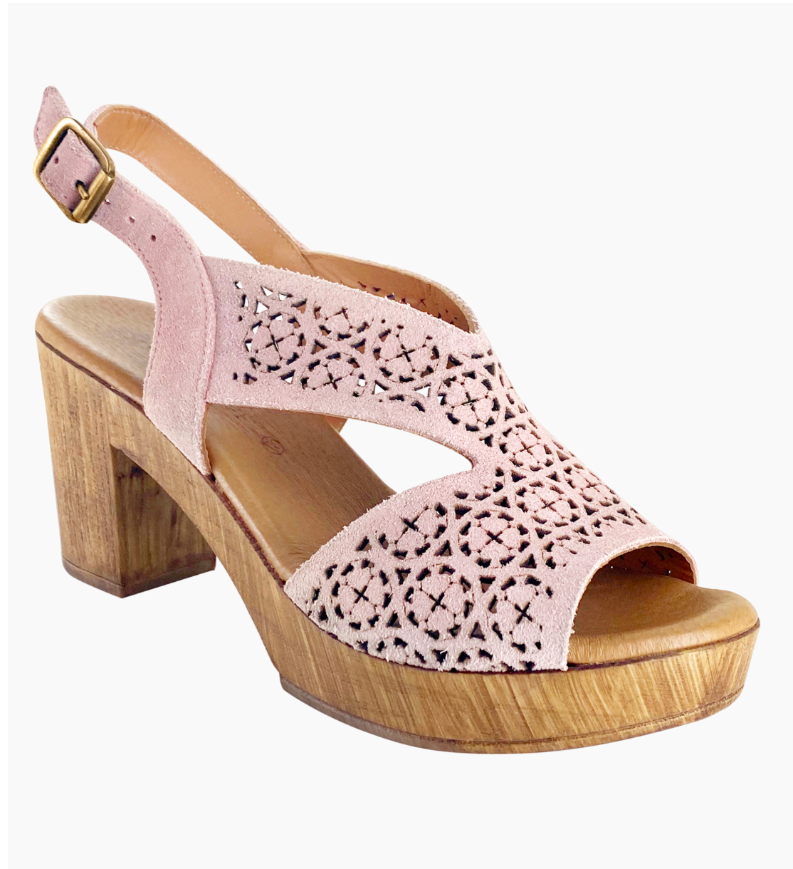 Laser Open-Toe Clog Pink