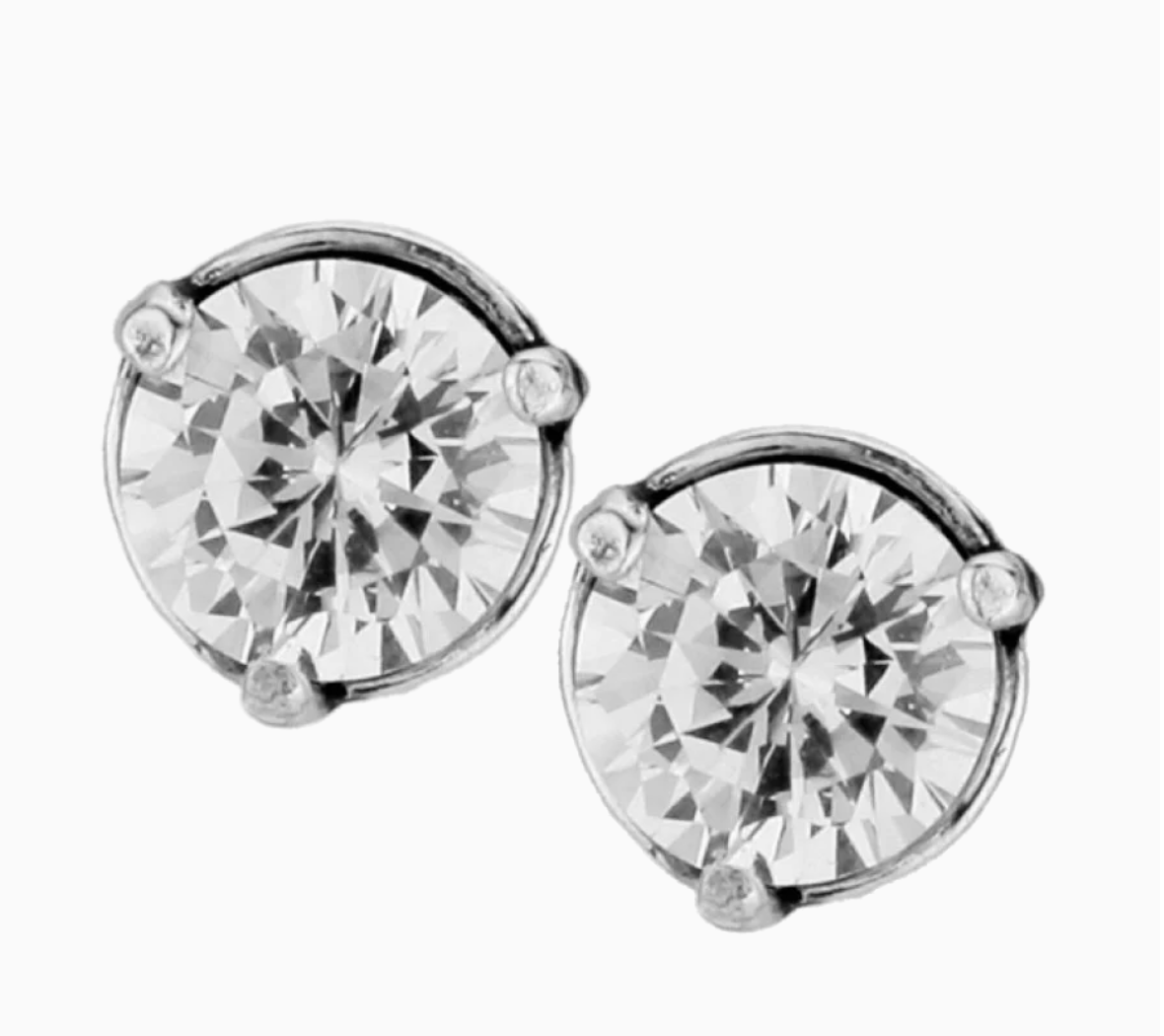 Sil/Cz Brilliance 7MM post Earrings