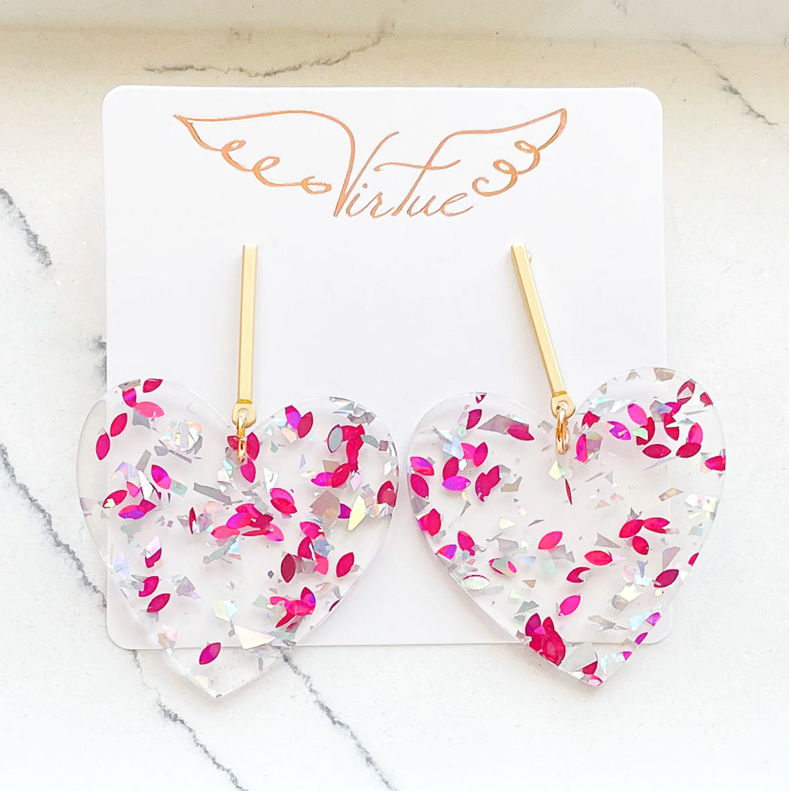 Bar Post w/Acrylic Heart Post