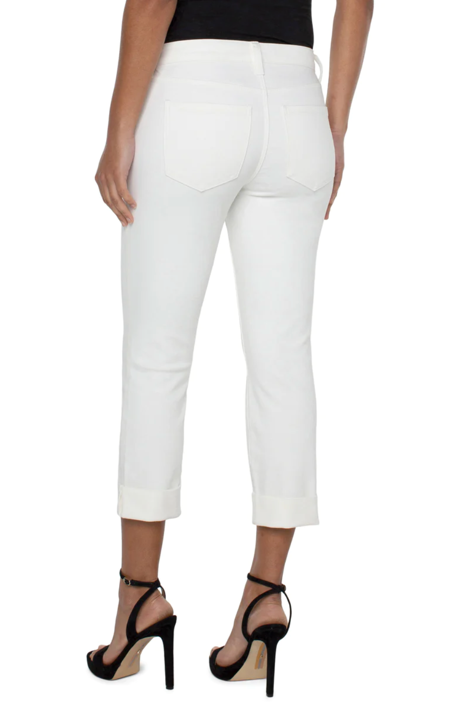 Charlie Crop Wide Rolled Cuff Bone White