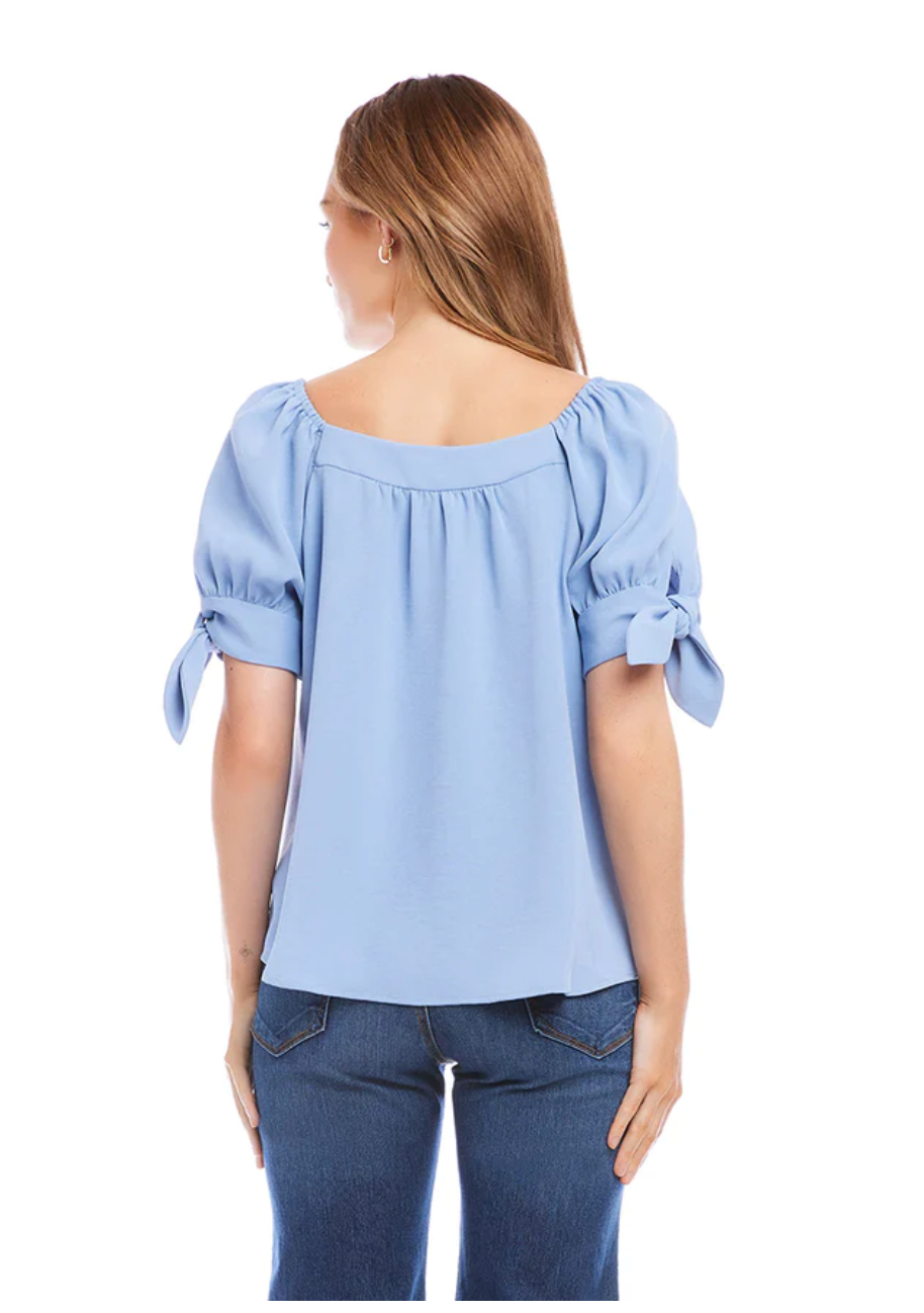 Square Neck Top Blue