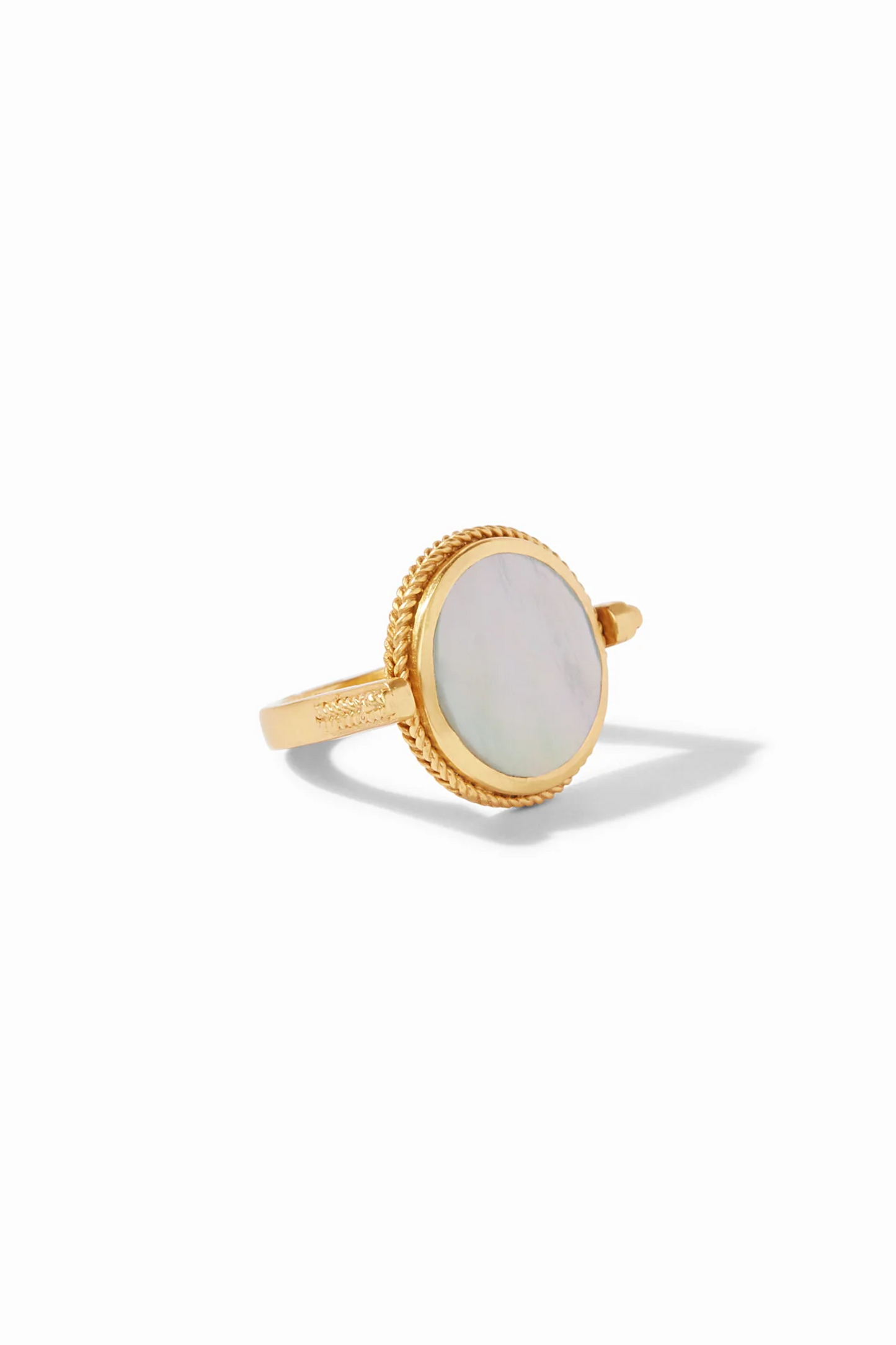 Coin Revolving Ring Gold Mother of Pearl-6