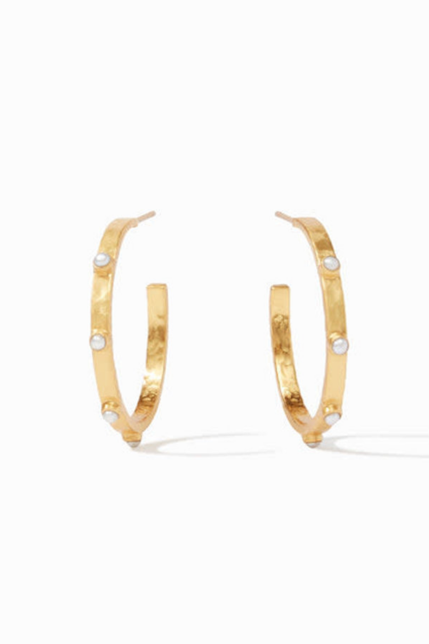 Crescent Hoop Gold Pearl-Medium