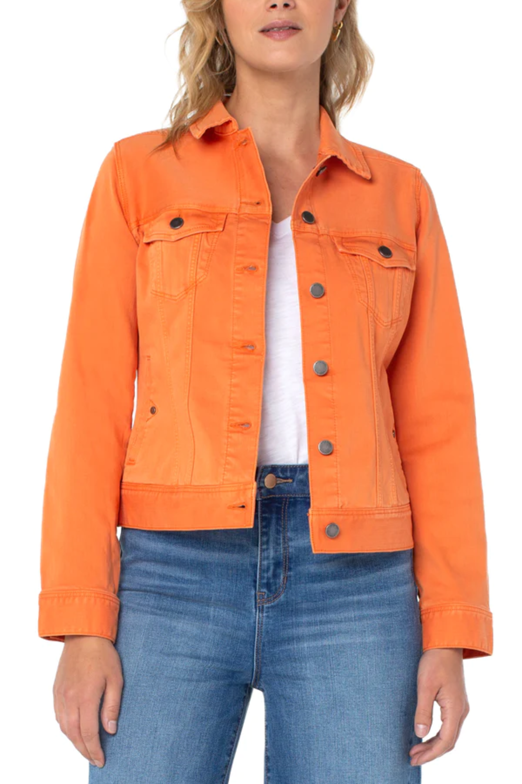 Womens orange 2025 denim jacket