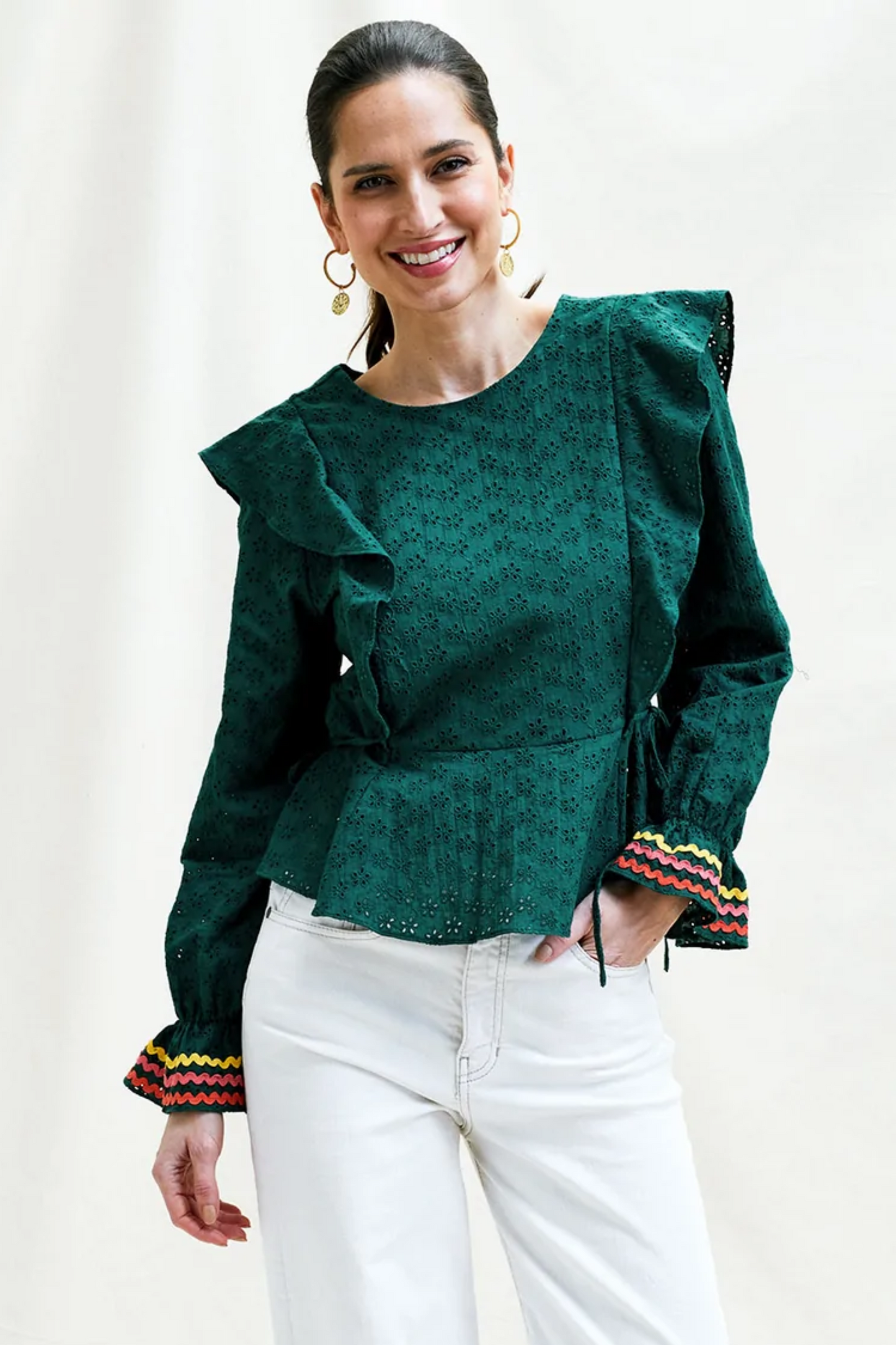Embroidered Blouse Green
