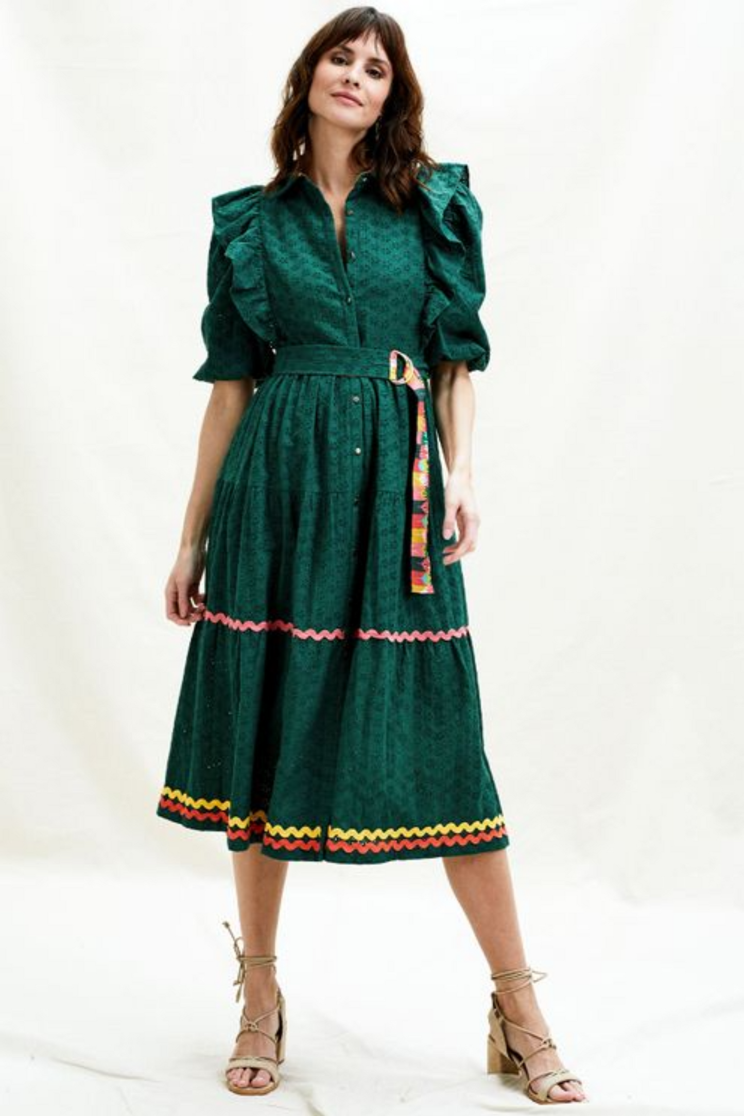 Embroidered Dress Green