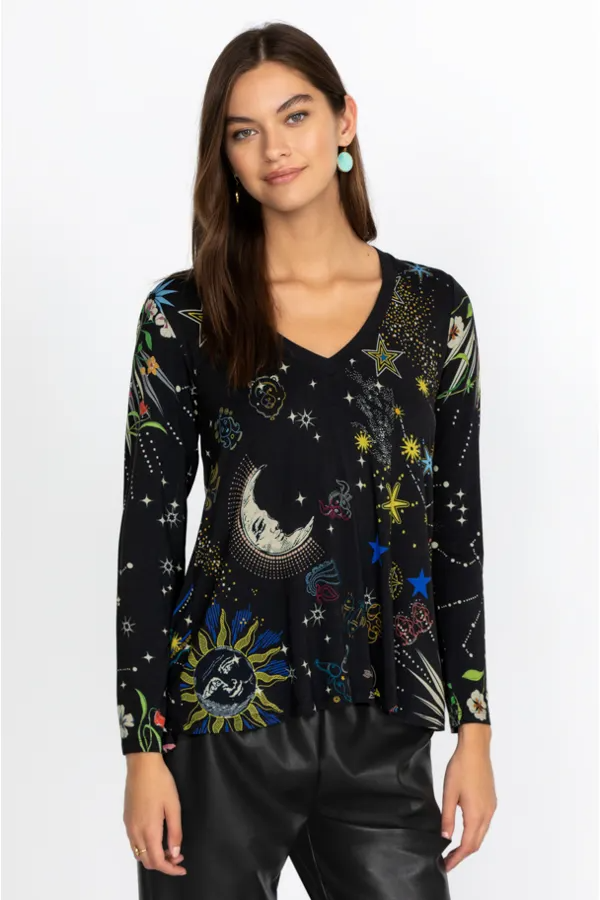 Celestin Favorite L/S V-Neck Swing Tee Multi