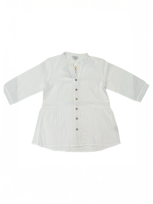 Side Pintuck Detail Shirt White