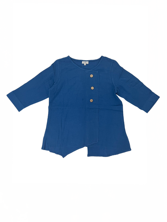 3 Button Detail Tunic Royal