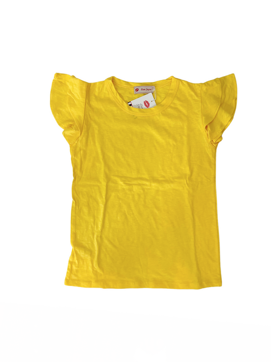 Ruffle Sleeve Crew Buttercup