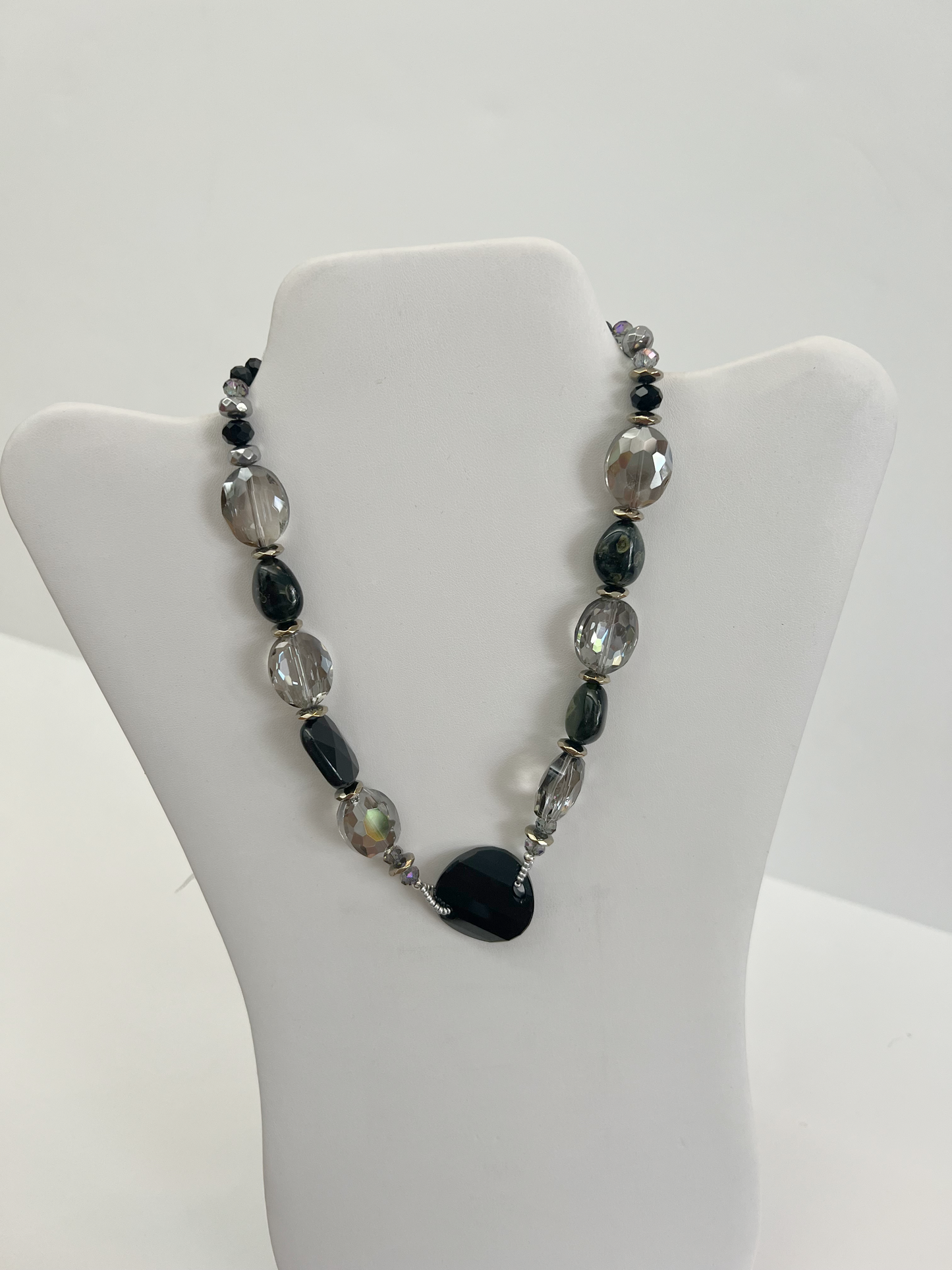 Black and Clear Chunky Necklace