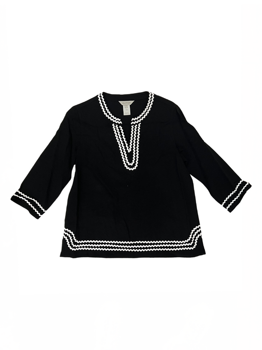 3/4 Band Collar Tunic Black