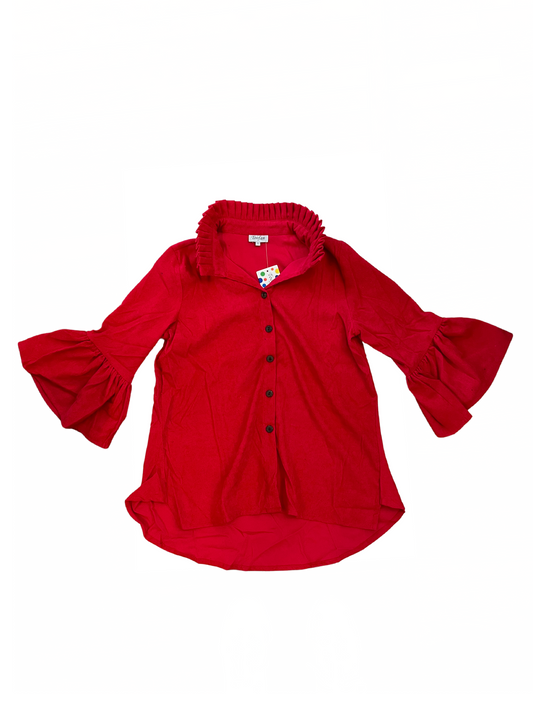 Bell Sleeve Shirt Red